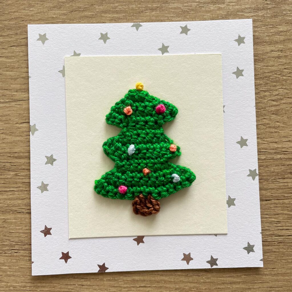 christmas tree crochet christmas card