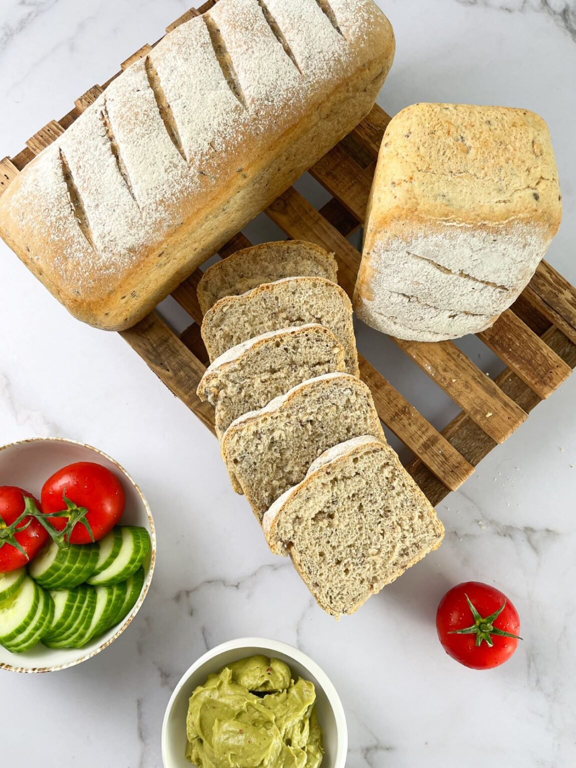 Easy Vegan Bread with Sunflower- and Flax Seeds - a little love