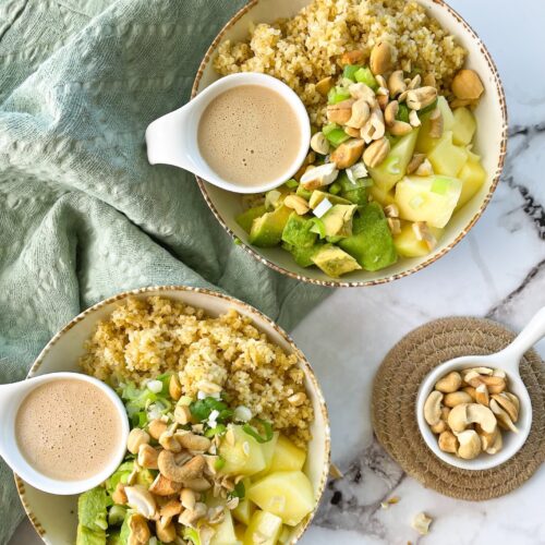 easy bulgur salad with peanut butter sauce