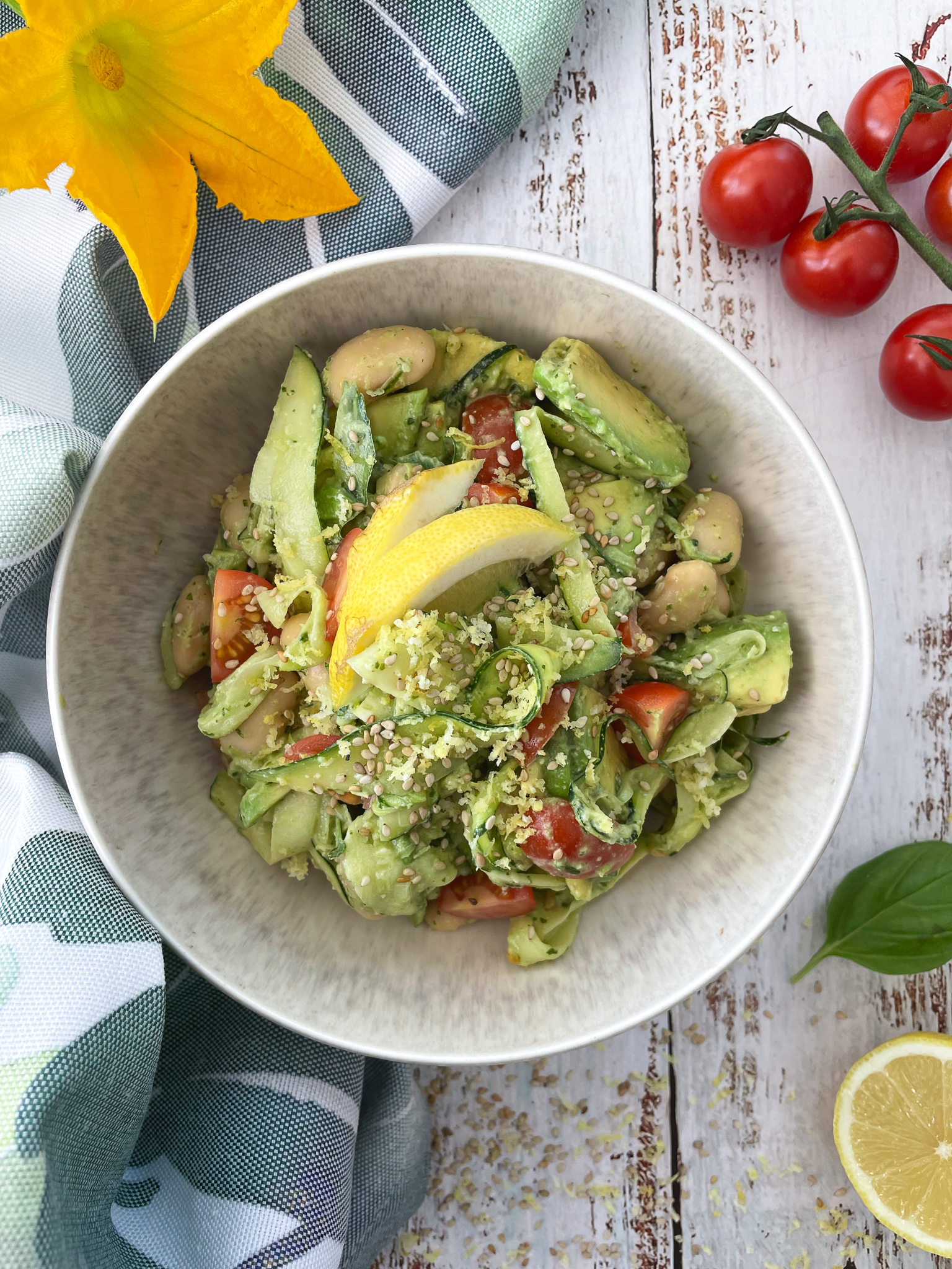 vegan raw zucchini salad